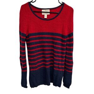 Banana Republic Heritage Red & Navy Striped Wool Blend Sweater M